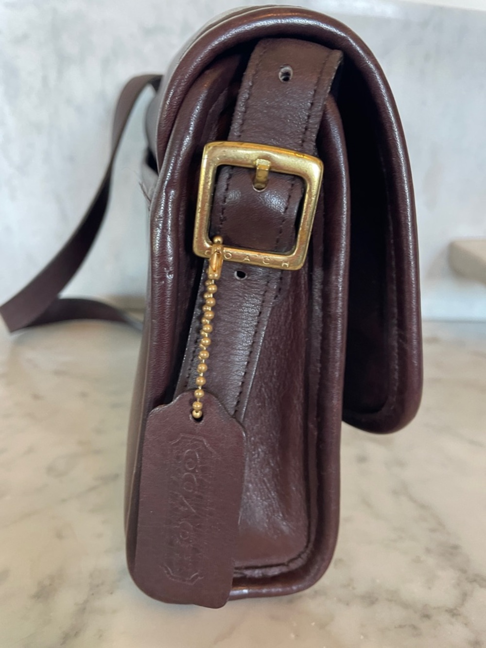 COACH Vintage Andrea Flap Shoulder Bag/Allison Flap Bag Mahogany Brown - Picture 12 of 17